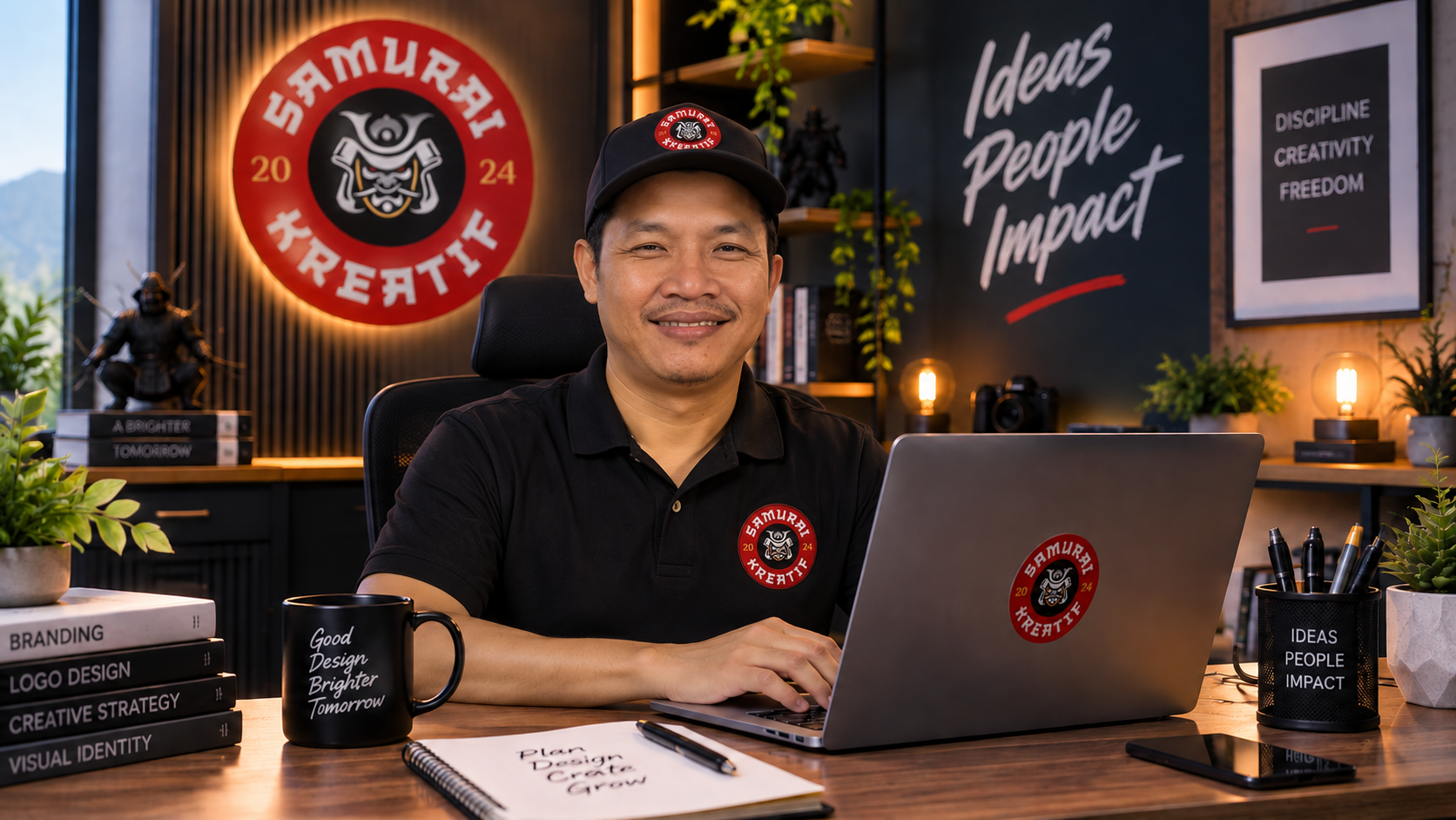 Frans Prasetyo working in his studio